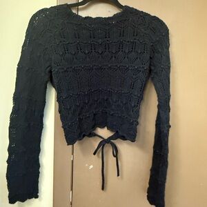 Crotchet Open-back Sweater Top